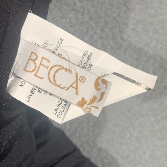 NWOT BECCA Black Halter Twist Front Ruched One Piece Swimsuit 850147 Women M - Picture 6 of 8